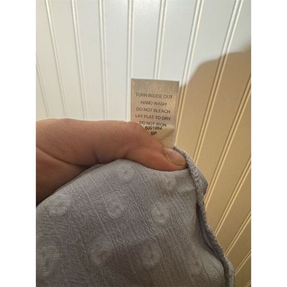 Living Doll Blue Sheer Ruffle Blouse XL | CottageRomantic Fairycore Boho Lace-Up - Picture 10 of 10